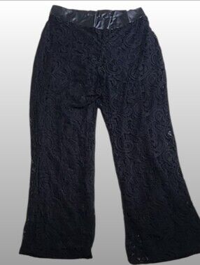 Ashley Stewart Lace Wide-Leg Pants